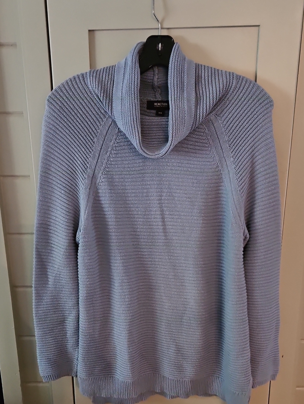 Kenneth Cole Reaction Pale Blue Cowl Neck Sweater Sz Medium Ptp22+ L29